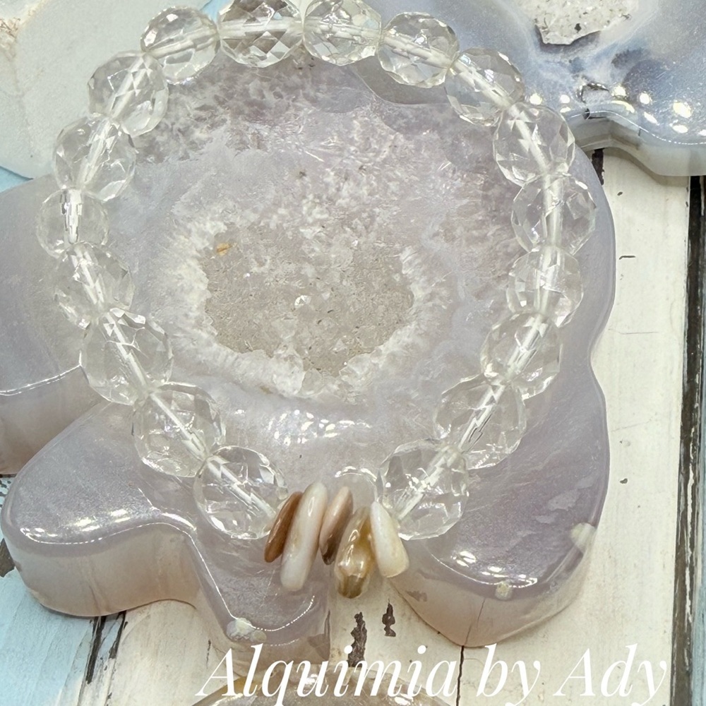 Alquimia Translucent ROCK Crystal + MOTHER OF PEARL LIXURY Bracelet